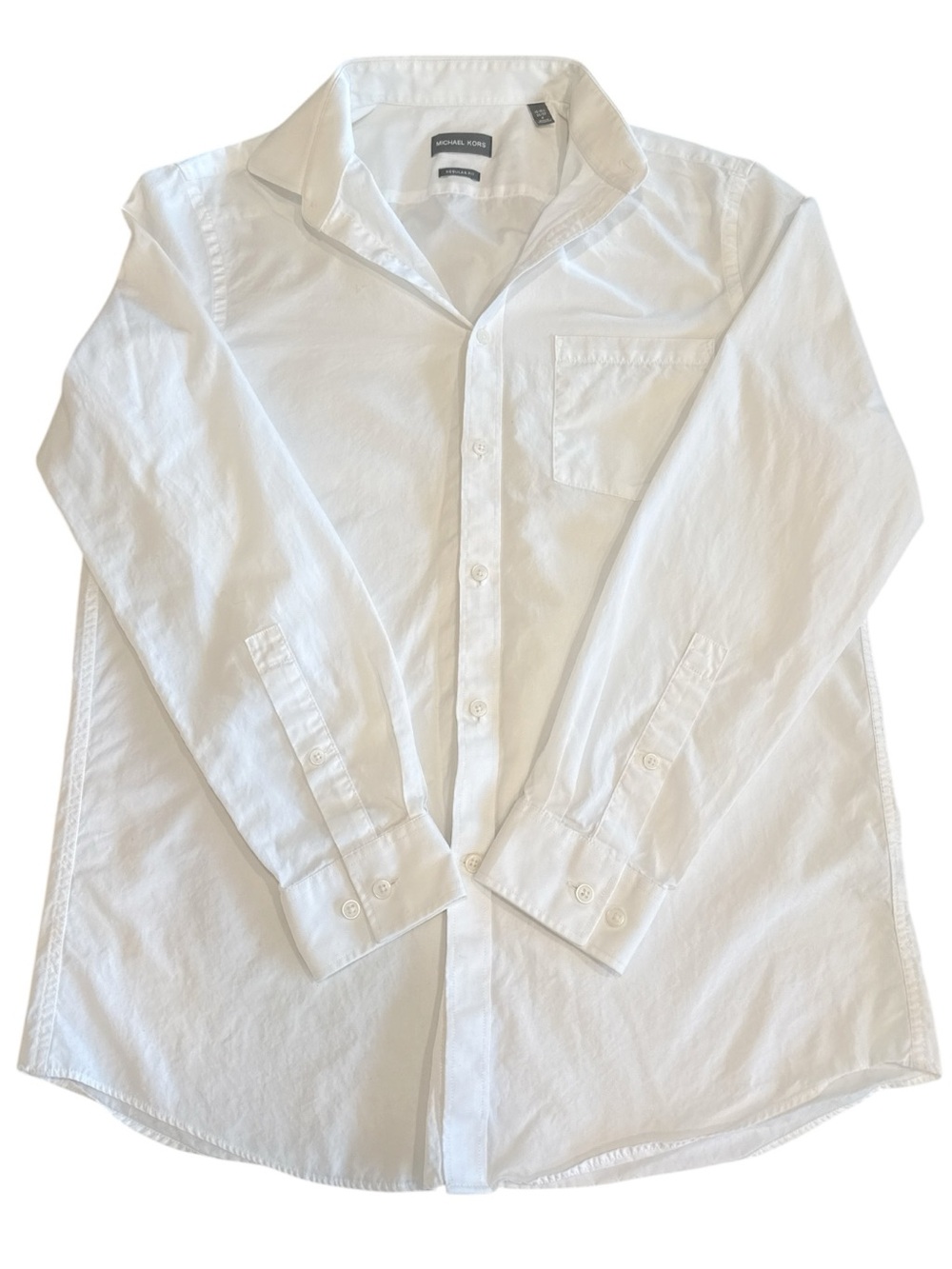 Michael Kors White Cotton Men's Classic Dress Button-Down Sz M 15-15 1/2 32/33